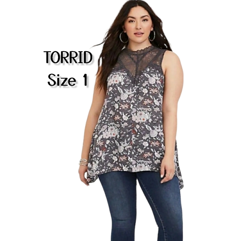 TORRID Sharkbite Gauze Top